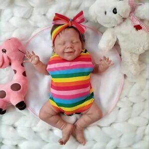 💫 Reborn Baby Dolls Yellow Realistic Soft Vinyl Silicone Full Body Sleeping Kid